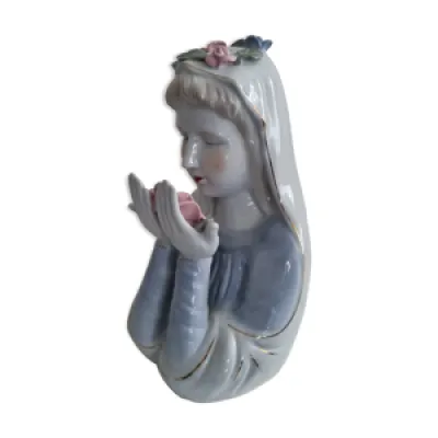 ancienne statuette Vierge - porcelaine