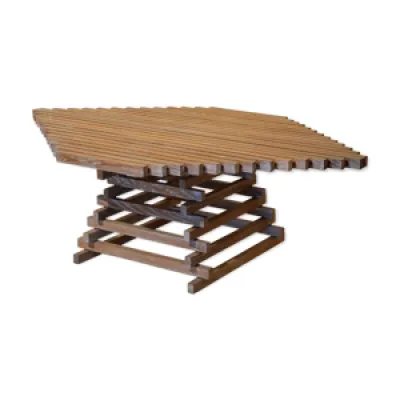 Table ajourée en bois - 1980