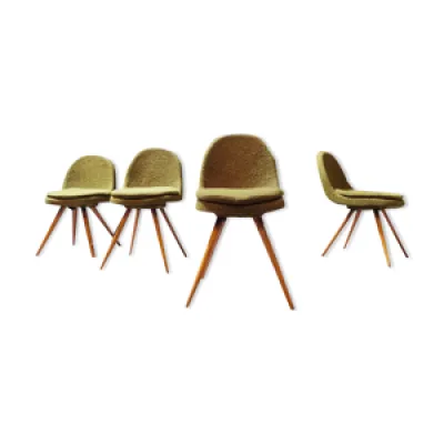 Suite de 4 chaises par - tissu bois