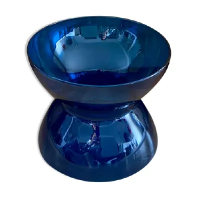 Vase diabolo en verre - bleu