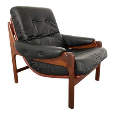 fauteuil en teck et cuir - 1960