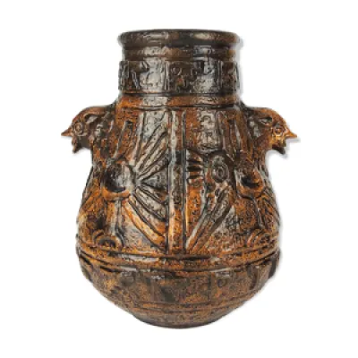 Vase décor Aztèque jasba 1960 keramik
