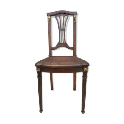 chaise cannée 1900 marqueterie - xvi louis