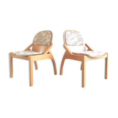 Paire fauteuils lounge - baumann bois