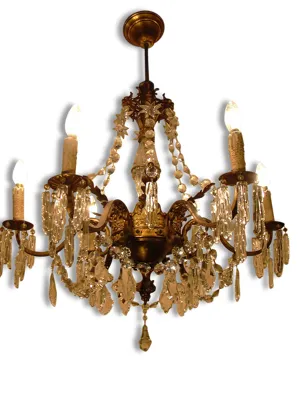 chandelier, crystal bronze - chandelier with