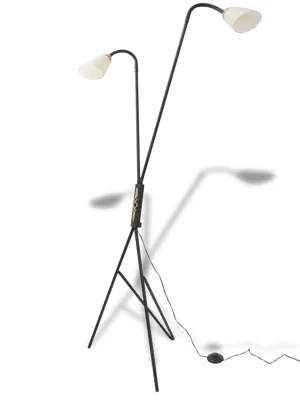 Superbe lampadaire liseuse double 1950 vintage 50S French rockabilly floor lamp
