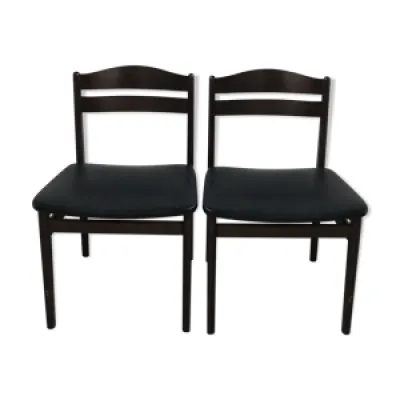 Paire de chaises danoises - noir teck