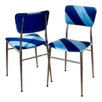 Duo de chaises patchwork - bleu
