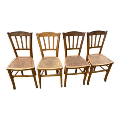 Set de 4 chaises en hêtre - bistrot