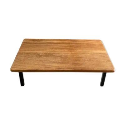 Table basse piétement - plateau bois exotique