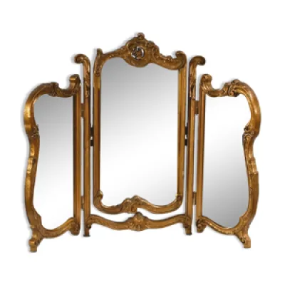 miroir tripyque en bois