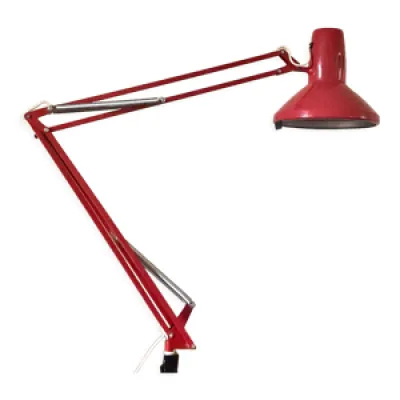 Lampe d'architecte Ledu - 1970 rouge
