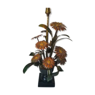 Lampe décor fleurs en - polychrome