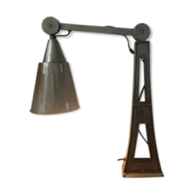 Lampe articulée metal - bois industriel
