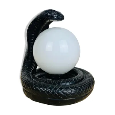 Lampe serpent cobra et - globe opaline