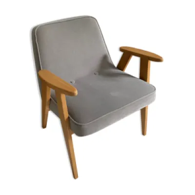 fauteuil 366 en chêne - gris