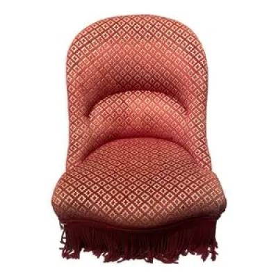 fauteuil crapaud en tapisserie - rouge