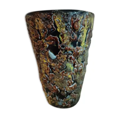 Vase en céramique Vallauris - fat lava 1960