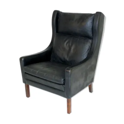 fauteuil en cuir et palissandre - 1960 danemark