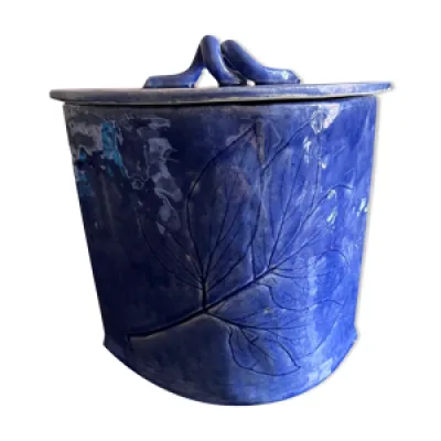Pot à couvert en céramique - bleue