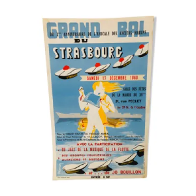 Affiche ancienne du paquebot - 1960