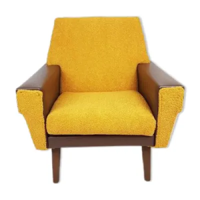 fauteuil en tissu teddy - jaune
