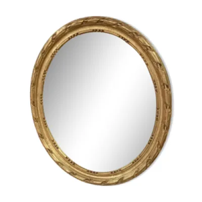 miroir ovale doré 35x30cm