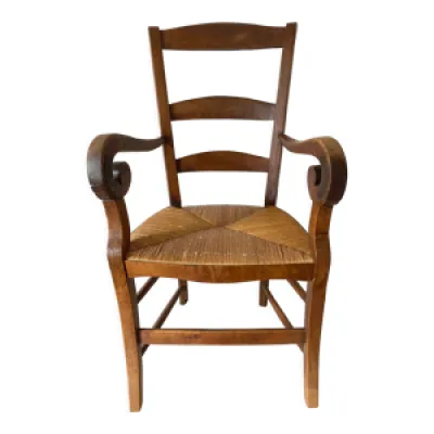 fauteuil en bois et paille