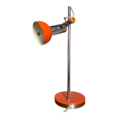 Lampe de bureau en métal - chrome orange
