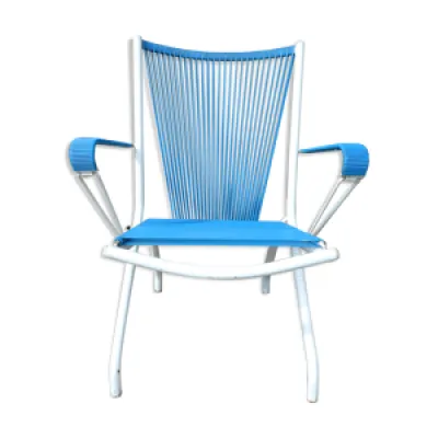 fauteuil pliant en métal - bleu