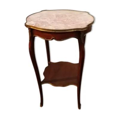Table d'appoint ancienne - rose marbre