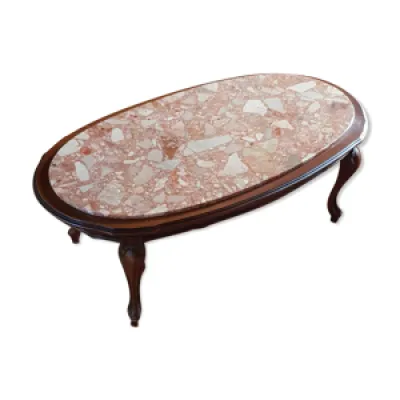 Table basse avec plateau - marbre rose