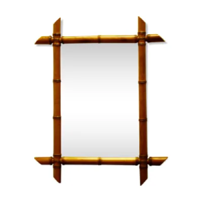 miroir mural avec cadre - bambou