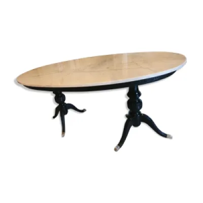 Table en marbre à bois - laiton pied