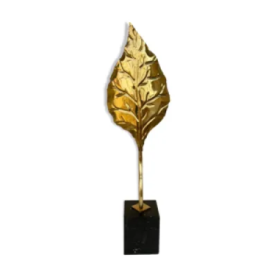 lampe fleur dorée design - 1970