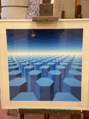 Yvaral ( Jean Pierre Vasarely)  So Shades of Blue