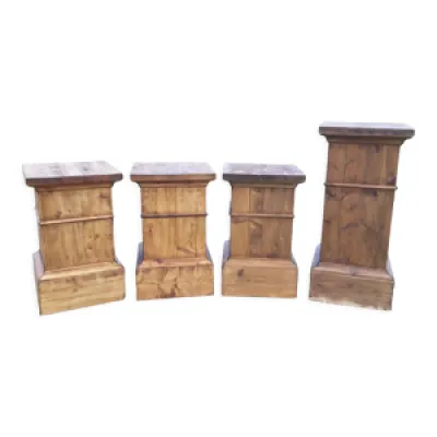 4 socles colonnes en - bois pin