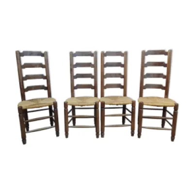 Set de 4 chaises  en - paille