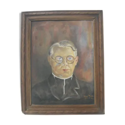 Portrait  signé, Prêtre