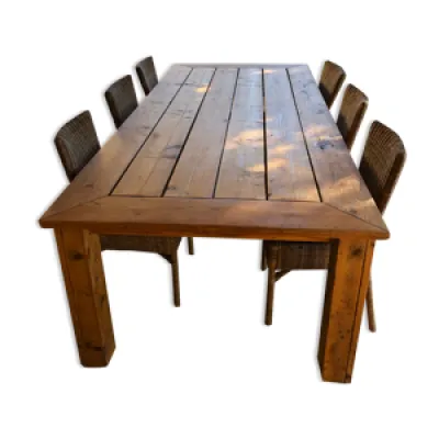 Table bois massif XXL - chaises