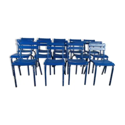 14 chaises bistrot métal - bleu