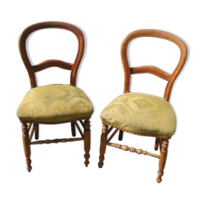 Paire de chaises Louis - merisier