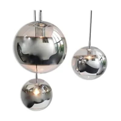 Set de 3 lampes à suspension - 1960s verre
