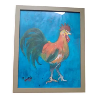 Tableau peinture acrylique - coq