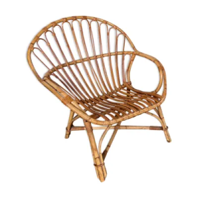 fauteuil bohème shabby - 1950 bambou