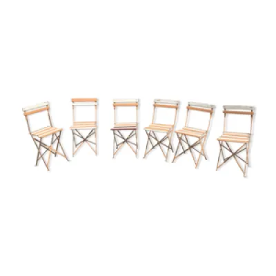6 chaises pliantes bois