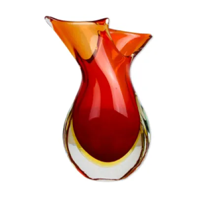 Vase Sommerso Murano, - rouge verre