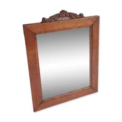 Miroir ancien biseauté - cadre bois