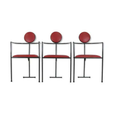 3 fauteuils designs acier - circa 1980