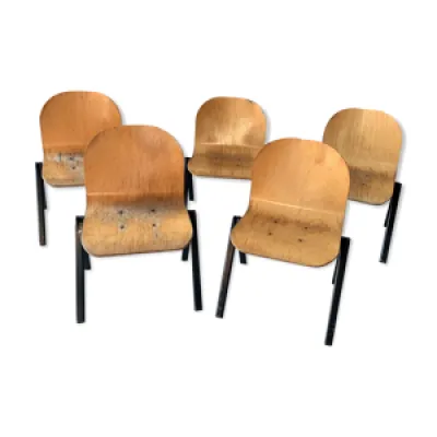 5 chaises design métal - bois